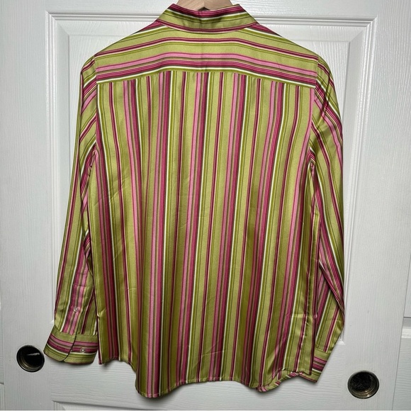 Jones New York Signature Multicolor Striped 100% Silk Size Small Office Preppy - Picture 2 of 14